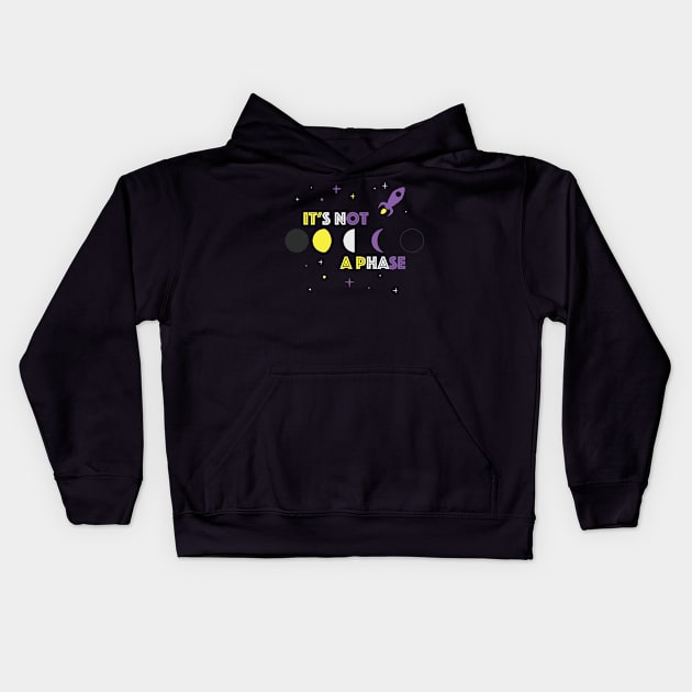 Not A Phase Non-binary Pride Kids Hoodie by sleepyram